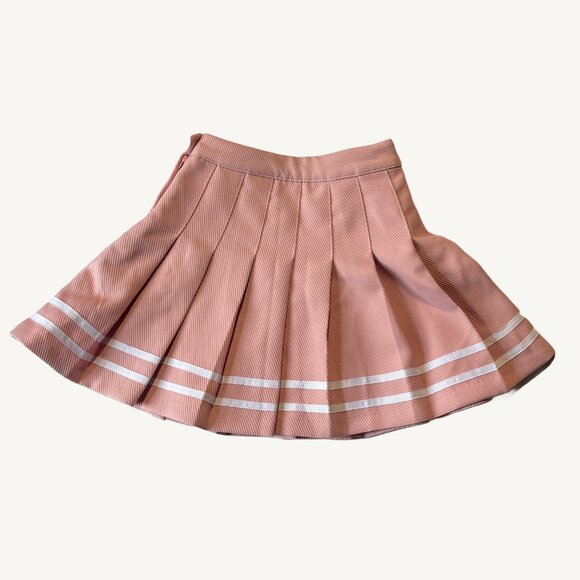 Divided Pink & White Pleated High Waisted Skirt with Stripes Size 2 - Picture 8 of 10